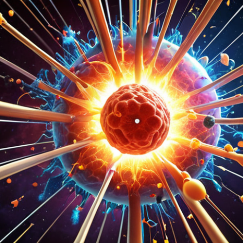 Home 15 **
A dramatic visualization of a photon colliding with an atomic nucleus, resulting in the creation of an electron and a positron. Focus on the energy burst and particle separation. Style: Science illustration, vibrant colors, high detail.
**