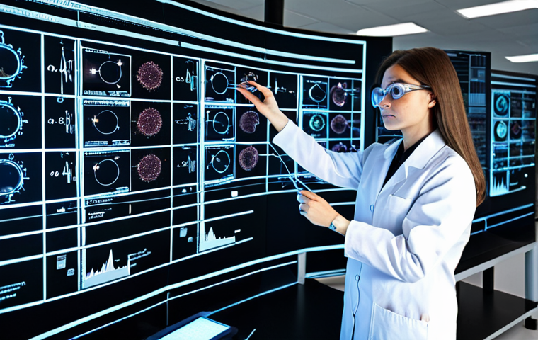 Quantum Lab Visualization**

"A brightly lit, modern physics laboratory. A female scientist in a fully clothed lab coat and safety glasses is adjusting complex equipment involving lasers and glowing crystals. Wires and monitors display intricate data visualizations of entangled particles. Background features scientific diagrams and equations on whiteboards. Safe for work, appropriate content, fully clothed, professional, perfect anatomy, correct proportions, high-quality rendering, realistic lighting, family-friendly."

**