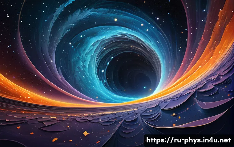 엔트로피와 시간의 방향 - A detailed scientific illustration of entropy and chaos in the universe: visualize a cosmic scene wh...