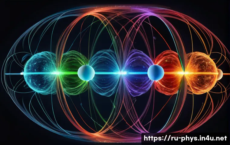 표준 모형과 입자 물리학 - A highly detailed scientific illustration of quarks inside a proton, showing six types of quarks (up...