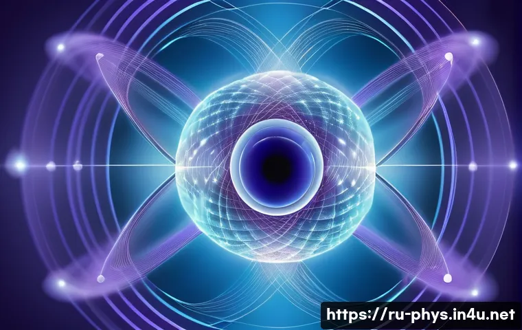 슈뢰딩거 방정식 응용 - A highly detailed scientific illustration of an atom depicting quantum states and electron probabili...